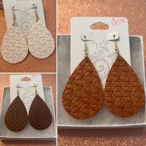 Faux Leather Drop Earrings - Bundle all 3